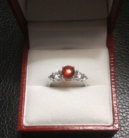 Silver Ring With Red Naga Gems