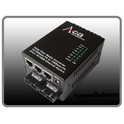 Fiber Media Converter With 3tx+2fx Port