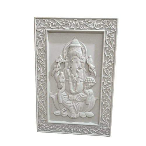 Marble Carved Decorative Wall Panel - Color: White