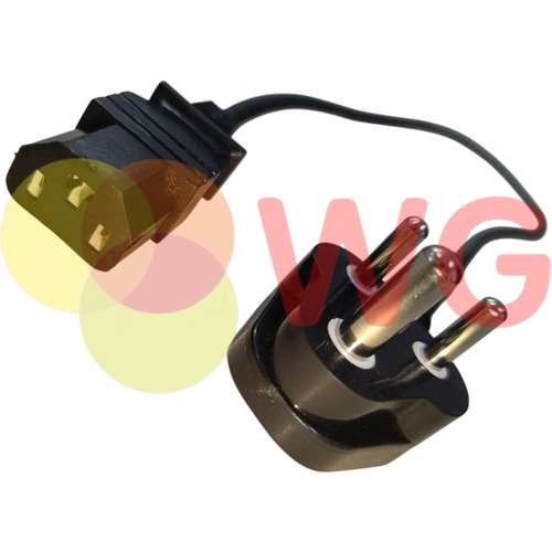 Long Ch. Lead To 3 Pin Plug H/D 3 Core E-Scooty Convertor - Plastic, Metal, Black, Copper-Aluminium Core | Durable, Heavy Duty, 3 Pin Male Charging Plug
