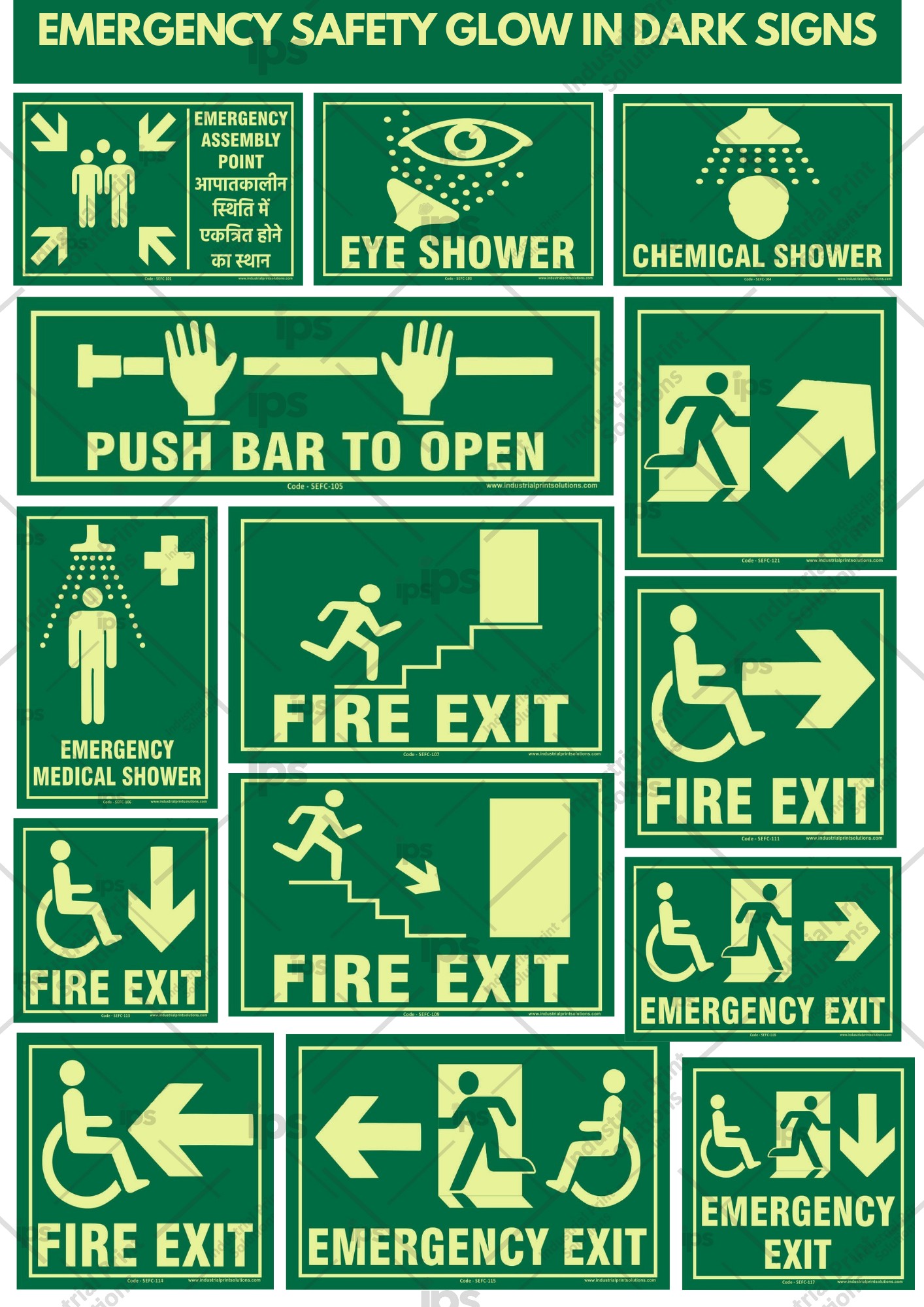 Photoluminescent Fire Safety Signs - Application: Office