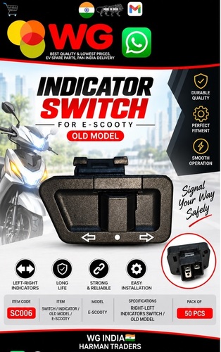 Old Model E-Scooty Indicator Switch - Color: Black