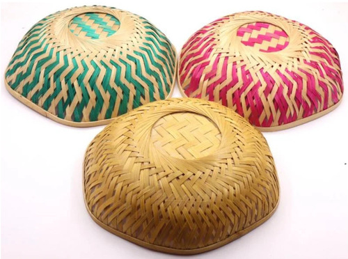 Bamboo Handicrafts Handmade Fruits Basket Bowl - Color: Multicolor