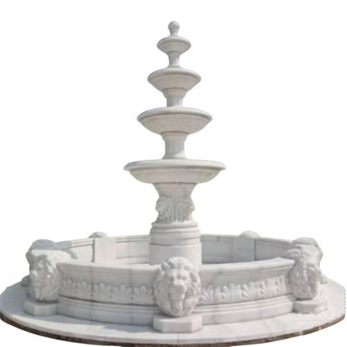 Outdoor Marble Fountain - Color: White