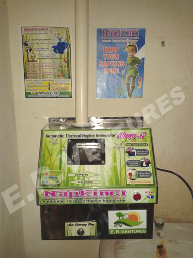 Sanitary Napkin Incinerator - Automatic Reliable Model, MS or SS with Top Sliding Door , Instant Hygienic Disposal to Sterile Ash