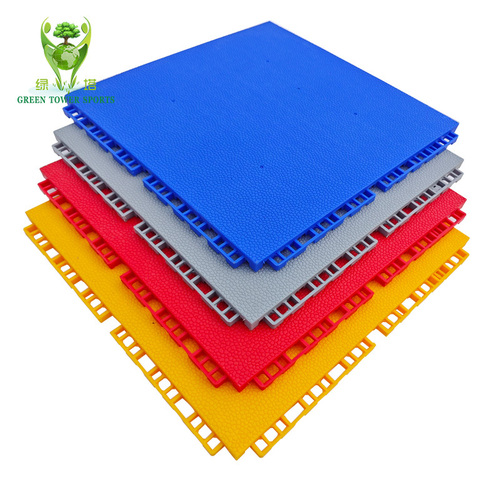 Custom Reliable Wear Resistant Lock Type Connection Basketball Flooring - Color: Red / Yellow / Green / Blue / Black / White / Grey/Orange/Brown