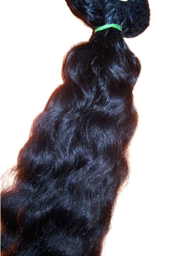 Indian Tangle Free Natural Black Wavy Human Hair 8 To 40 Inches Long