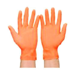 Post Mortem Gloves - Nitrile, Various Sizes, Orange Color | Short/Full Length, Textured, 0.15mm Thickness