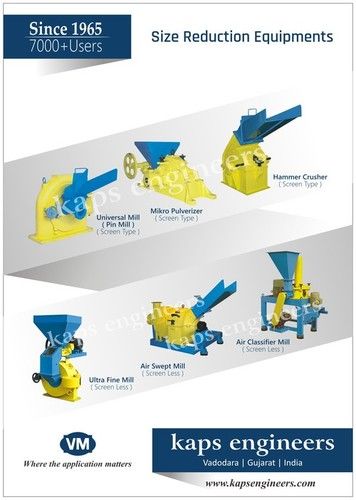 Size Reduction Equipment - Robust Build Materials, High Grinding Capacity | Soundless Operation, Low Energy Consumption, Long Functional Life