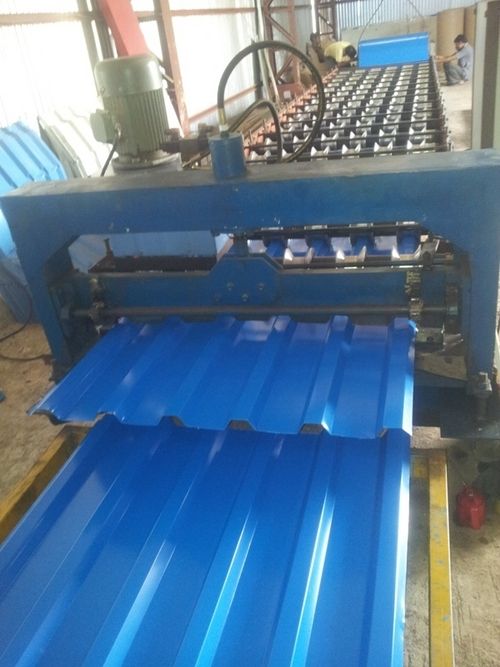 Roofing Sheet Roll Forming Machine - Max Sheet Width 350mm, Max Sheet Thickness 3mm CRCA Strips, 14 Forming Stations, 16 HP Power | Includes 5 Ton Decoiler, Double Punching Press, Semi-Auto Control Panel, Hydro Cutting Unit