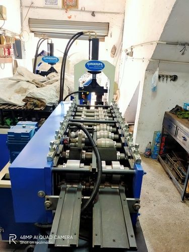 Blue Light Gauge Steel Frame Roll Forming Machine With 8 Station And 2 Gear Boxes