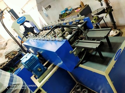 Blue Pop Bottom Patti Roll Forming Machine With Semi Automatic Control Panel