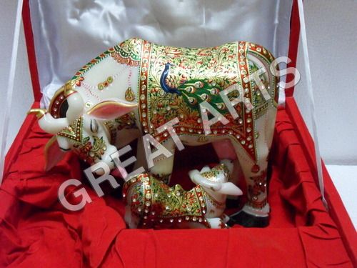 Marble Gold Painted Cow 