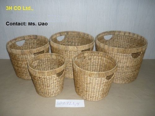 Set of 5 Round Water Hyacinth Basket (SD2728A/5NA)