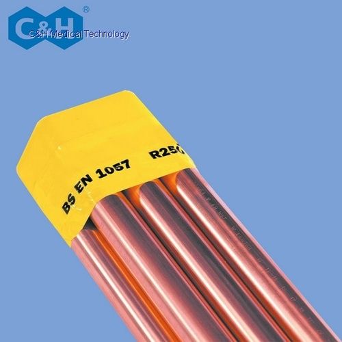 Degreased Clean Seamless Copper Tubes For Medical Gas Pipeline System Color Code: Gold