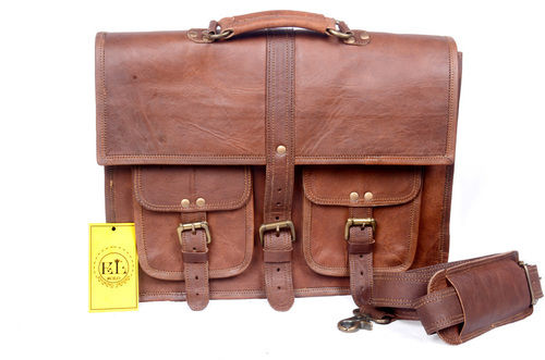 Handmade Distress Look Leather Messenger, Office Bag And Shoulder Bag