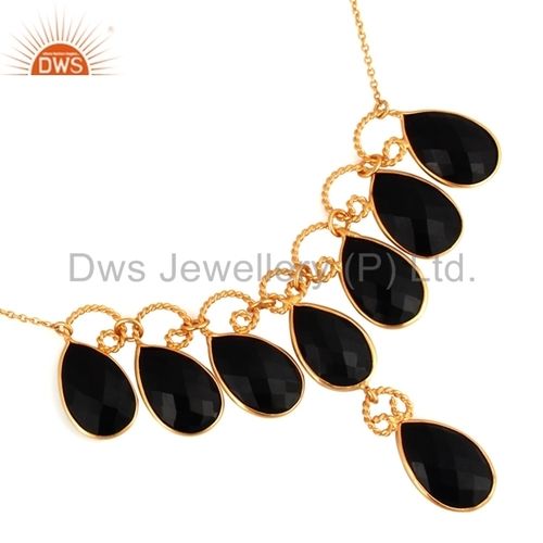 Natural Black Onyx Gemstone Handmade Necklace