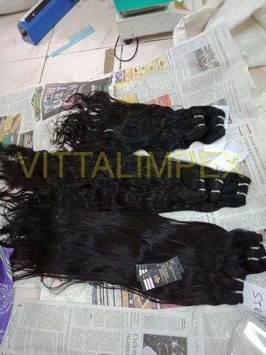 Natural Black / Brown Unprocessed Human Weft Hair