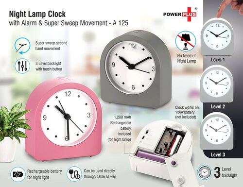 Table Clock with Alarm And Super Sweep Movement