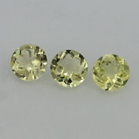 Lemon Quartz Checker Cut Round Stones