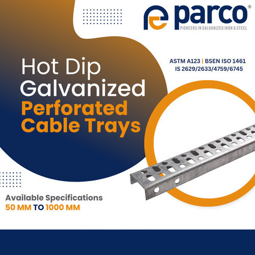 Galvanized Perforated Cable Trays - High Grade Metal, Durable Finish | Corrosion Resistant, Simple Usage, Reliable Design