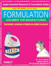 Formula Document For Thickened Sodium Hydrochloride Bleach 