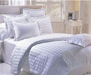 40s White Stripe Cheap Hotel Bed Linen