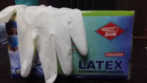 Latex Full Finger White Disposable Medical Hand Gloves