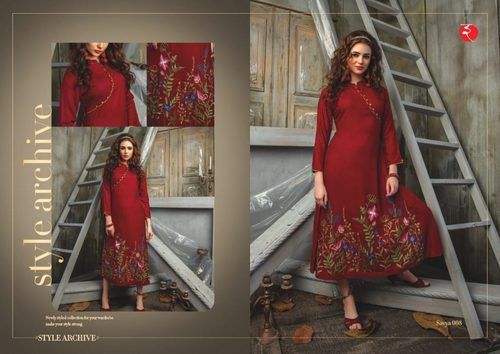 Savya Rayon Embroidered Kurtis