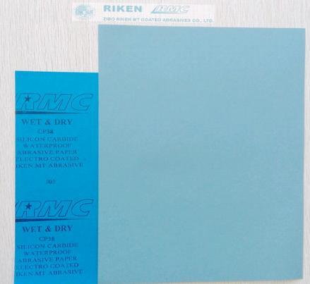 Waterproof Abrasive Paper CP38 - Silicon Carbide, 9''x11'' Size, Light Blue/Dark Blue Color, Perfect FEPA Standard, Wet & Dry Use