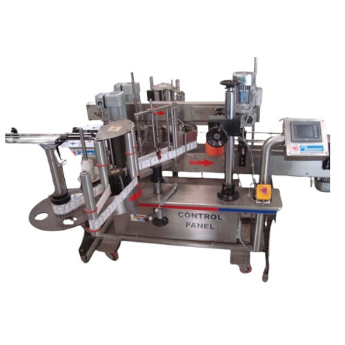 Flat Bottle Sticker Labeling Machine - Stainless Steel, 2480x1500x1600 mm | Automatic, Up to 120 Labels/Min, PLC Control, 1-Year Warranty
