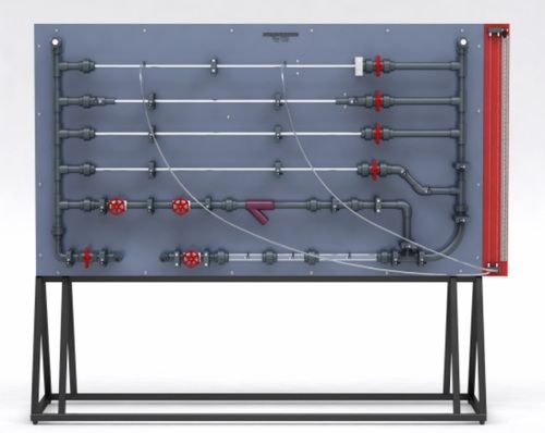 Fluid Friction Apparatus - Vertical Panel System | For Hydraulic Benches, Includes Valves, Pipes, Differential Pressure Gauge, Pitot Tube