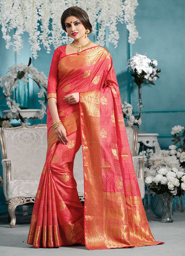 Meghdoot Pink Colour Art Tussar Silk Woven Saree 