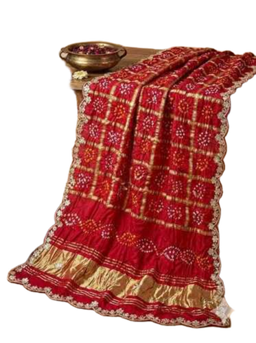 Gotapatti Gajji Ghatchola Dupatta - Color: Rani