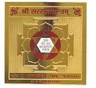 Shri Saraswati Yantra Gold Plated