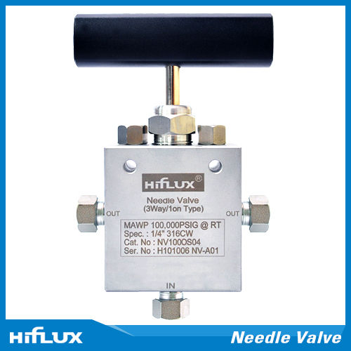 [Hiflux] High Pressure Needle Valve 3way 1 On Pressure Type