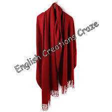 Red Cotton Linen Jacquard Scarves For Women