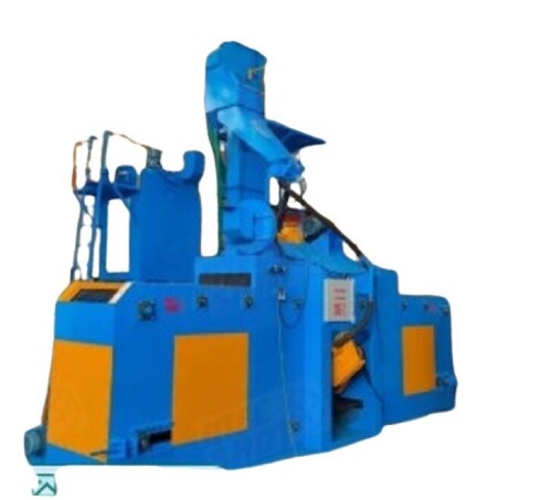 Airless Metallic Conveyor Shot Blasting Machine - Color: Blue