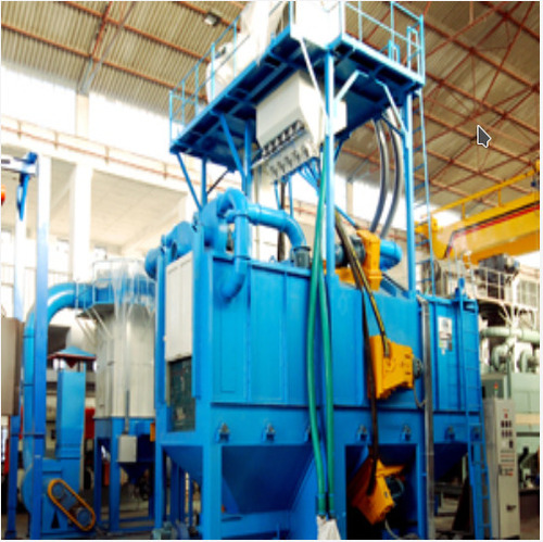 Tunnel Type Airless Shot Blasting Machine - Color: Blue
