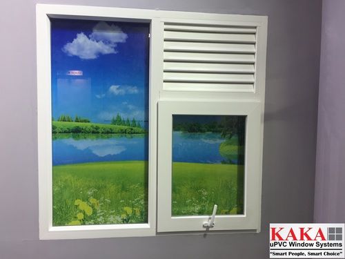  UPVC कॉम्बिनेशन विंडो (फिक्स+टॉप हंग विंडो) 