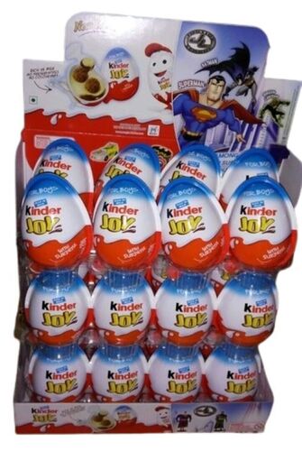 Kinder Joy Chocolate For Kids - Plastic and Chocolate, 5.5cm x 4cm x 4cm, Red Color, Milk Chocolate Flavor, Individual Packaging, 25g Each, 12 Per Box