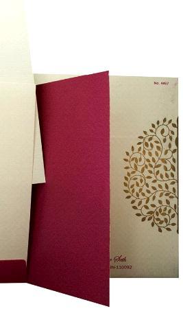 Invite in Pink with a Gate fold and Laser cut Ganesha