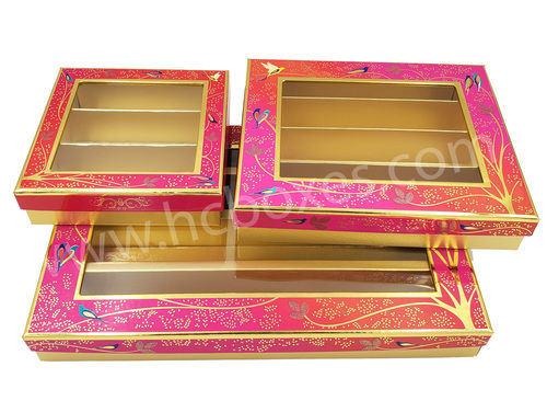 Glossy Lamination Finish Floral Sweet Box 1/4kg, 1/2kg, 1kg