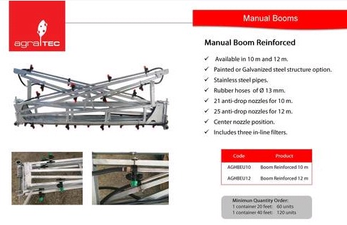 Manual Boom 10 And 12 M Reinforced Pesticides