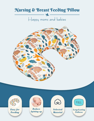 Ultra Soft Fabric Printed Nursing Pillow for Babies