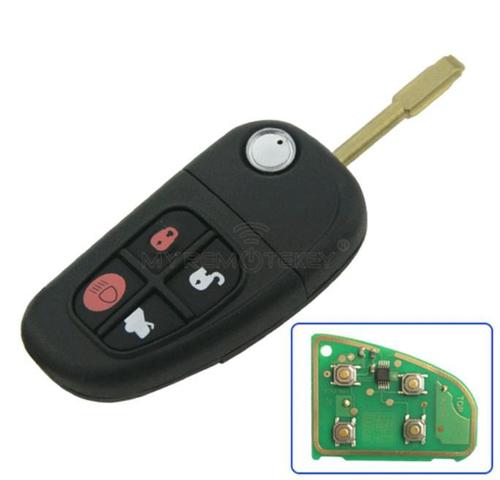 Flip Remote Key For Jaguar X S Xj Xk Nhvwb1U241 Fo21 Profile 4 Button Id60 Glass