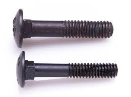 High Tensile Metal Carriage Bolt - High Tensile Grade 8.8, M10 to M30 Diameter, Tempered Heat Treatment, Mushroom Head Type, Blacking Surface Treatment