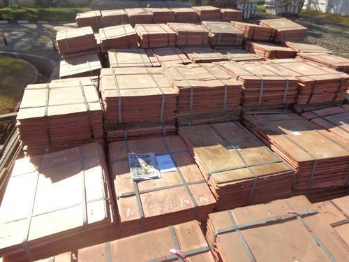 African Copper Cathode - 914mm x 914mm x 12mm | Premier Electrolytic Grade A/B, 99.99% Purity, 125kg Weight, Plated Rectangular Plates in Red