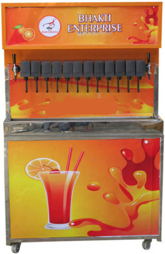 Orange Single Phase Fully Automatic 14 Soda Fountain Machine