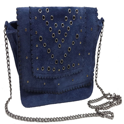 Indigo Motleyrobe Sling Bag With Chain